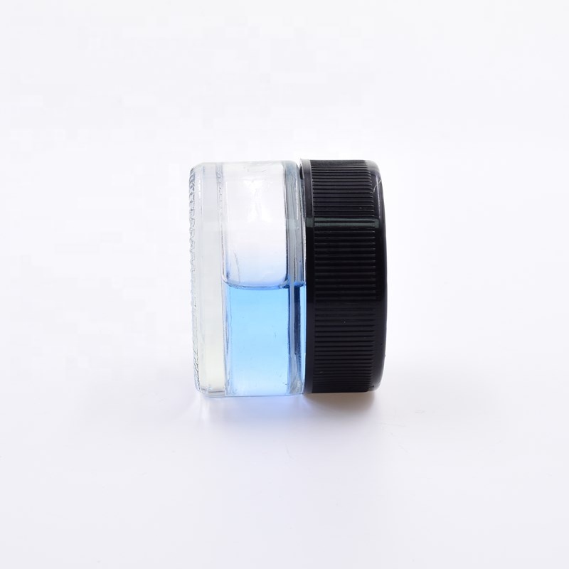 Custom 7ml 30ml clear round rosin wax cosmetic jars sustainable child resistant packaging glass jar with plastic child proof lid