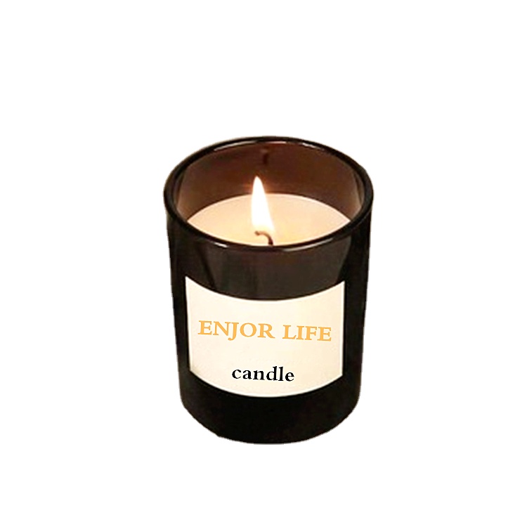 Custom Amber Soy Wax Scented Candle Empty Container Glass Jar 100ml 150ml 200ml