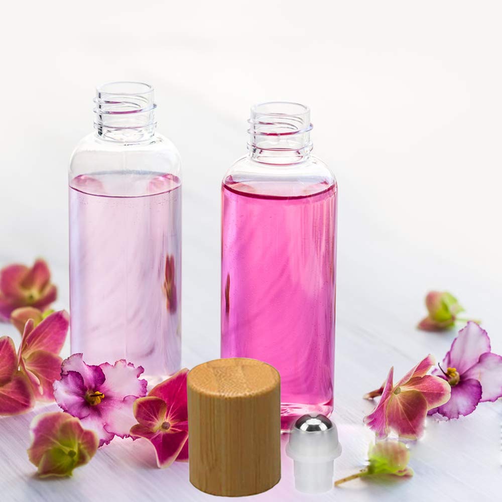 Custom Arabic Wholesale Bamboo Amber Essential oil empty bottle 10ml creative glass metal essential oil roller bottles