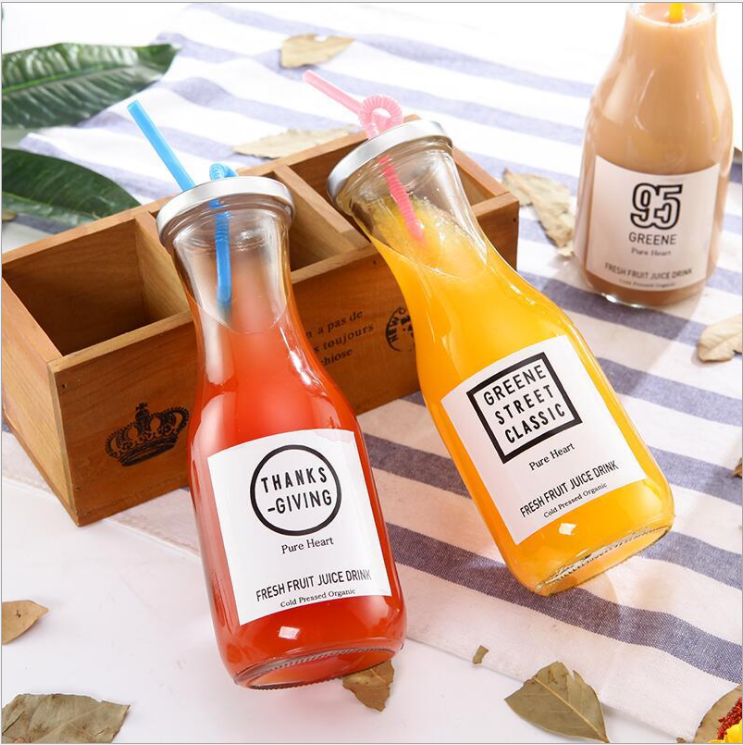 Custom Bulk Tea Coffee Milk Juice Carbonated Commercial 500ml Glass Beverage Bottle