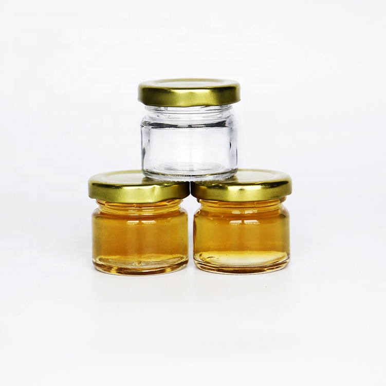 Custom Cheap 25ml 30g Mini Round Preserve Jam Jelly Honey Jars With Golden Lid