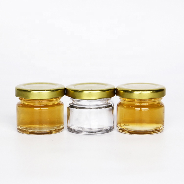 Custom Cheap 25ml 30g Mini Round Preserve Jam Jelly Honey Jars With Golden Lid