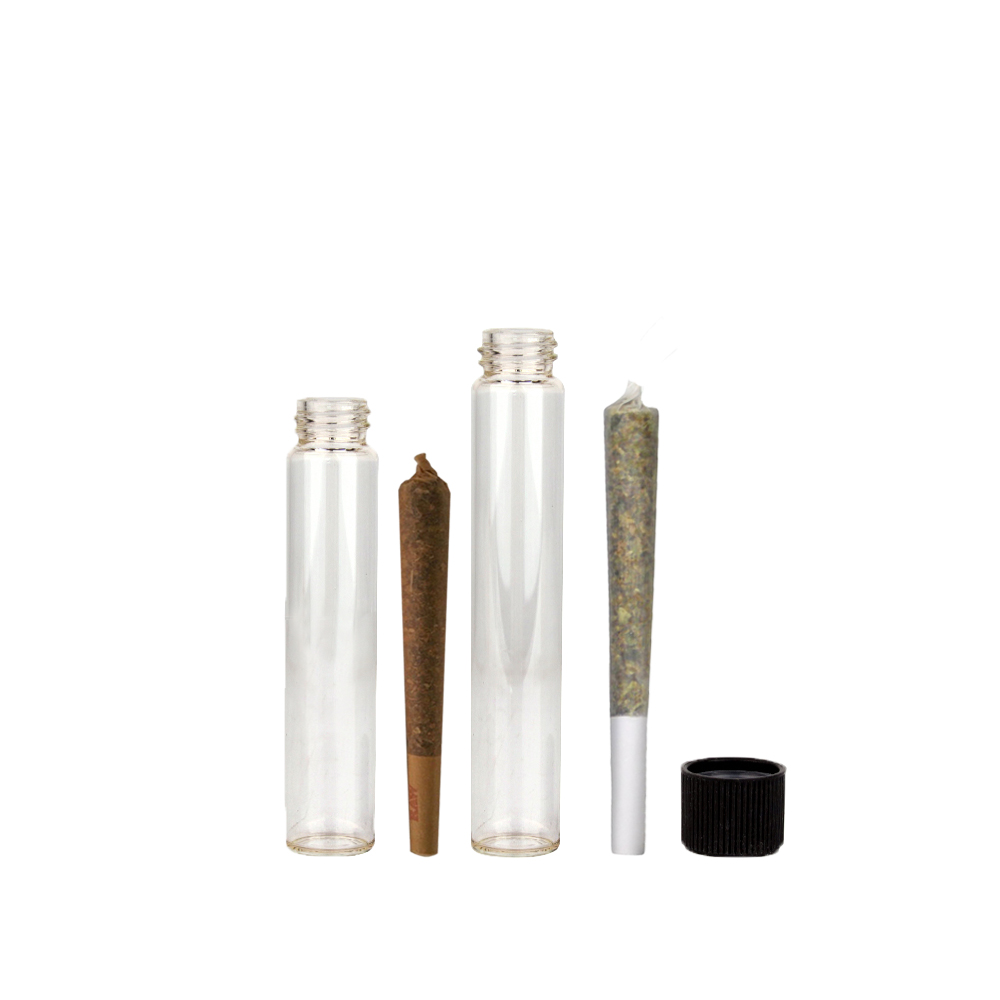 Custom Childproof Joint Packaging 109mm 120mm Transparent Weed Pre Roll Glass Joint Container Tube With Child resistant Cap