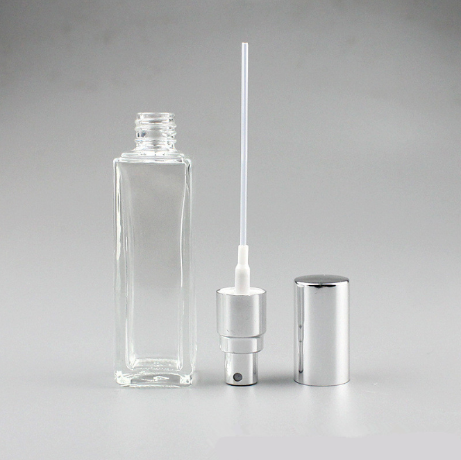 Custom Classic Clear Luxury Square Mist Spray 5ml 10ml 20ml 30ml 50ml 100ml Wholesale Empty Glass Perfume Bottle