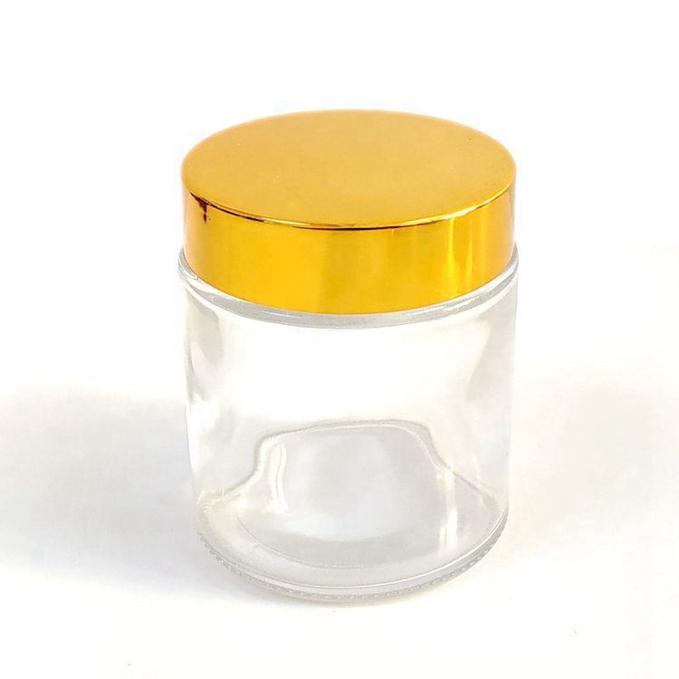 Custom Clear 5g 10g 15g 20g 30g 50g 80g 100g 120g Face Cream Round Glass Jar Cosmetics Frost Amber Small Free Sample Glass Jar