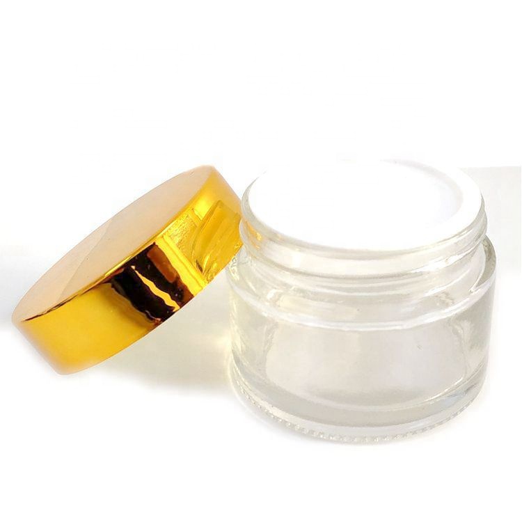 Custom Clear 5g 10g 15g 20g 30g 50g 80g 100g 120g Face Cream Round Glass Jar Cosmetics Frost Amber Small Free Sample Glass Jar
