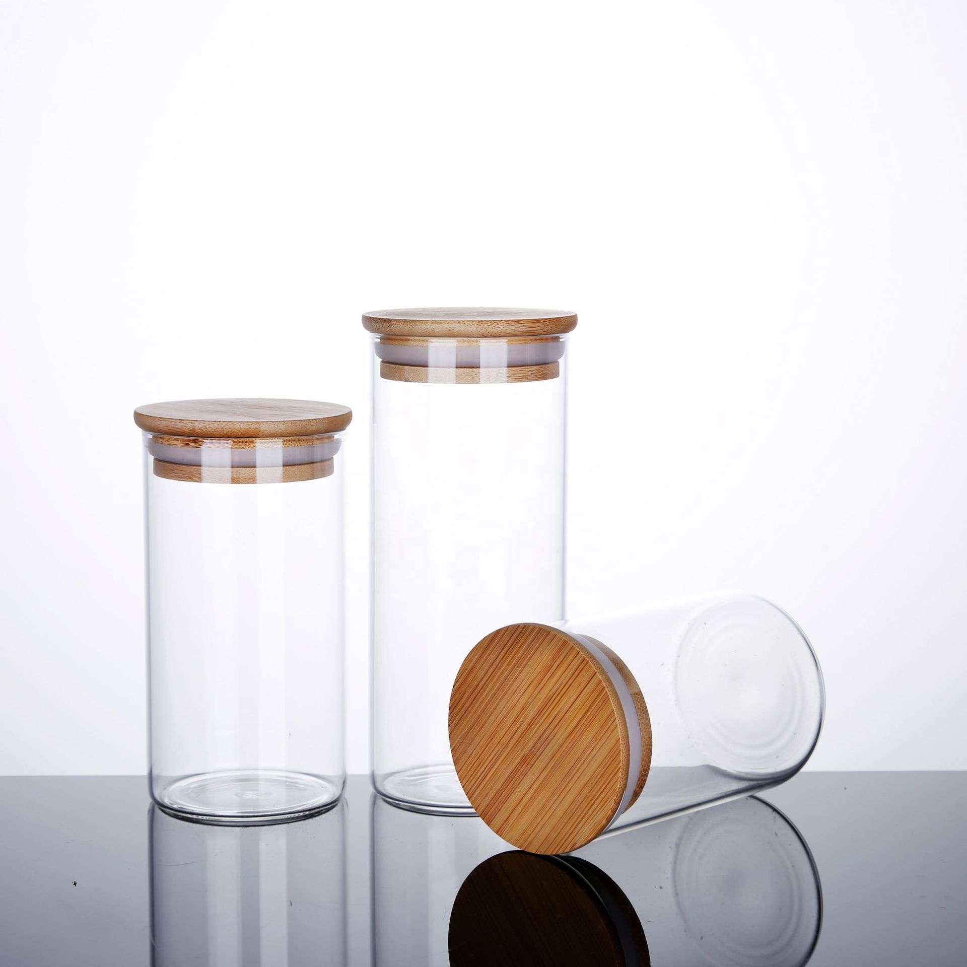 Custom Clear Coffee Cookie Grade Candy Airtight Spice Borosilicate Jar Food Storage Container Glass