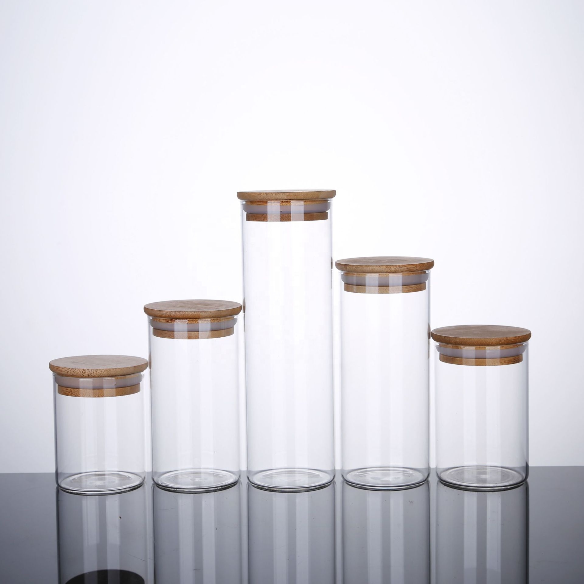 Custom Clear Coffee Cookie Grade Candy Airtight Spice Borosilicate Jar Food Storage Container Glass