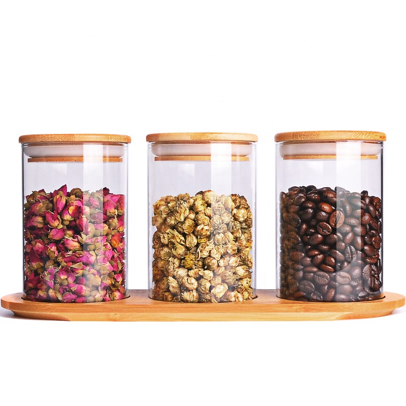 Custom Clear Cookie Grade Airtight Storage Candy Coffee Jars Glass Food