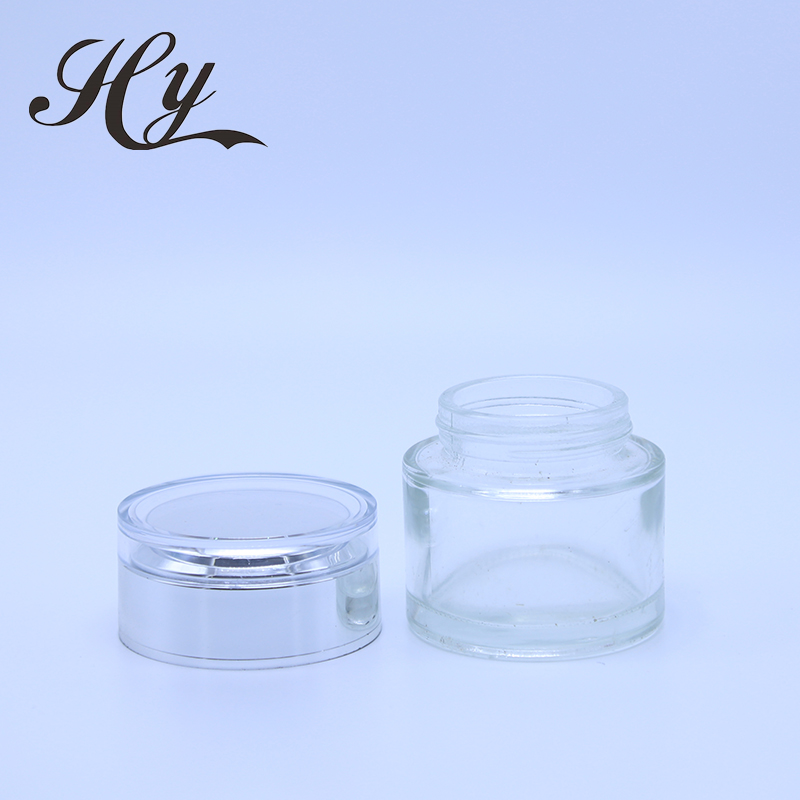 Custom Clear Cosmetic Creams Packaging Glass Jar