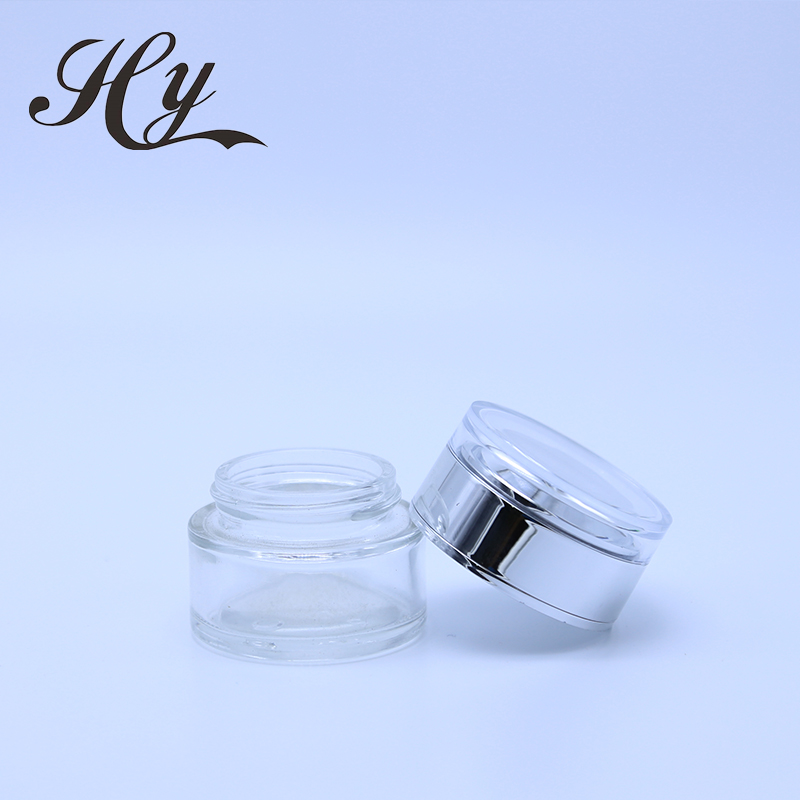 Custom Clear Cosmetic Creams Packaging Glass Jar