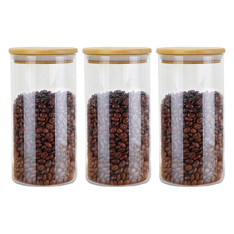 Custom Clear Empty Fancy Food Airtight Storage Candy Coffee Container Borosilicate Glass Jar