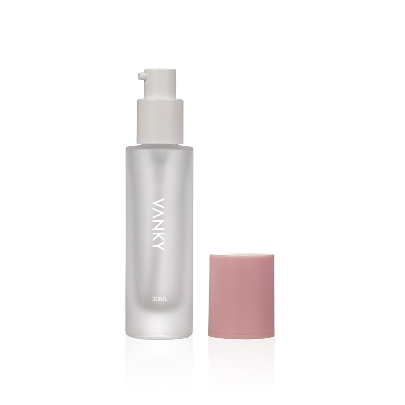 Custom Clear Empty Glass BB cream bottle 1oz With Pump