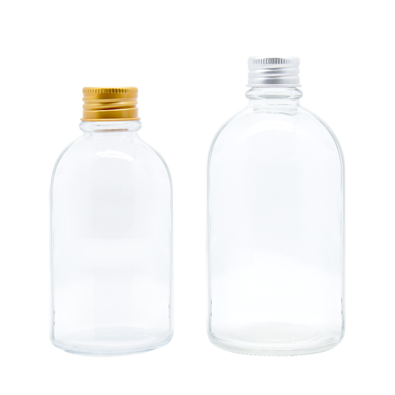 Custom Clear Empty Round 250ml 500ml Cold Brew Coffee Juice Bottle Beverage Wine Drinking Milk Water Glass Bottle