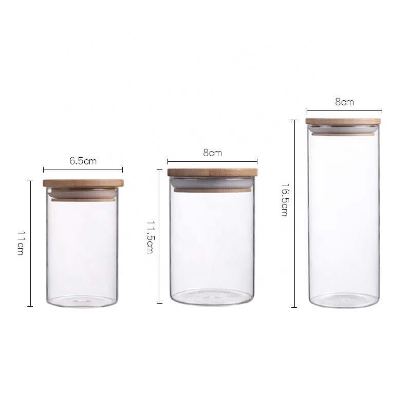 Custom Clear Food Coffee Cookie Container Airtight Empty Borosilicate Storage Bottles Jars Glass