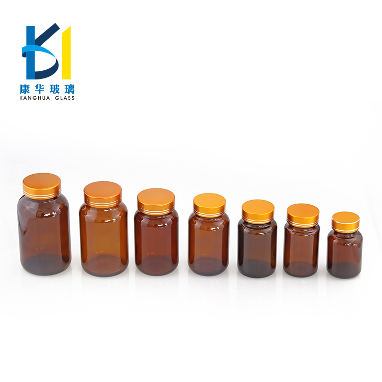 Custom Clear Frosted Empty Glass Medicine Pill Bottles 100ml Pharmaceutical Pill Bottle