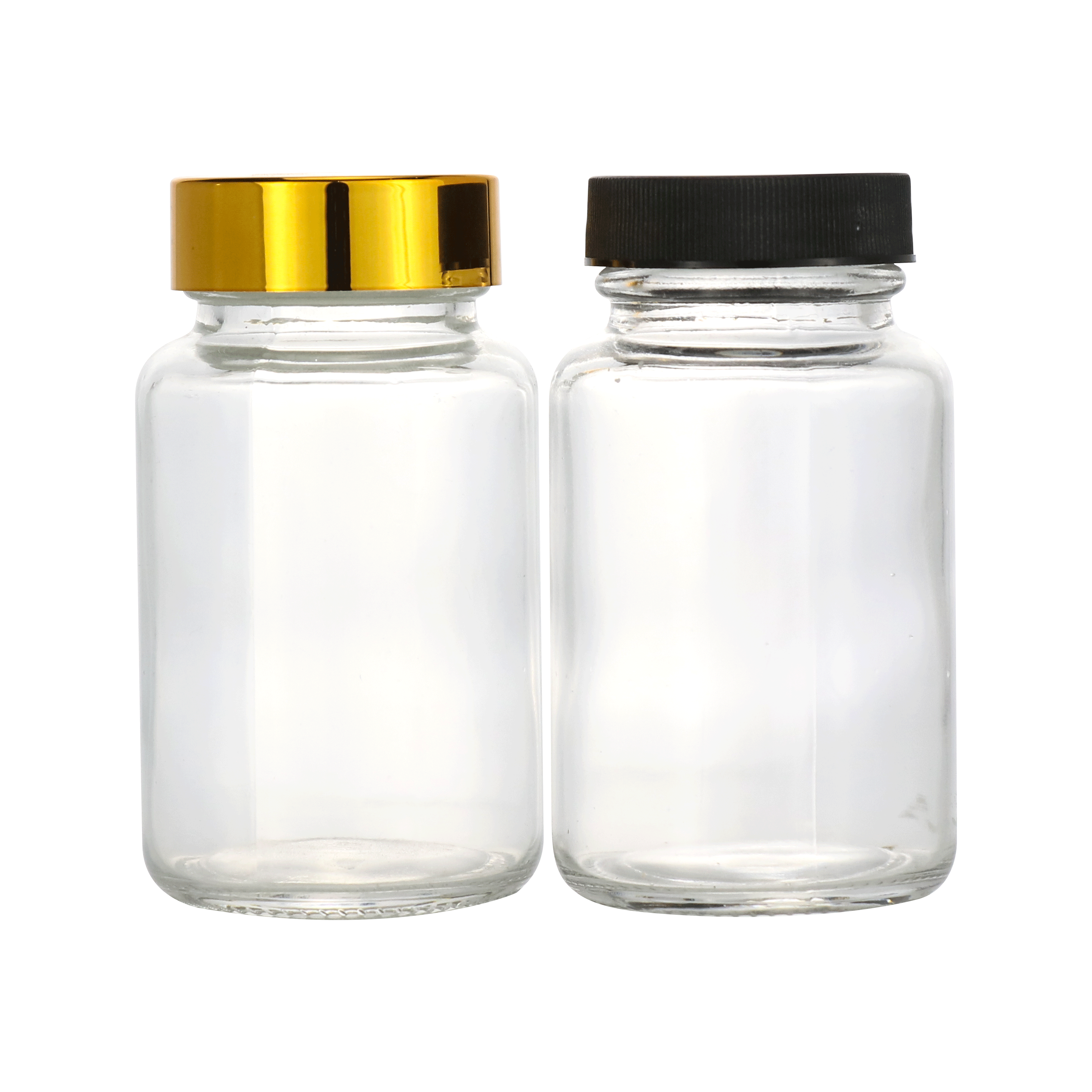 Custom Clear Frosted Empty Glass Medicine Pill Bottles 100ml Pharmaceutical Pill Bottle