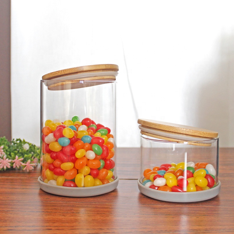 Custom Coffee Cookie Food Grade Candy Storage Jar Spice Airtight Clear Glass Container With Lid