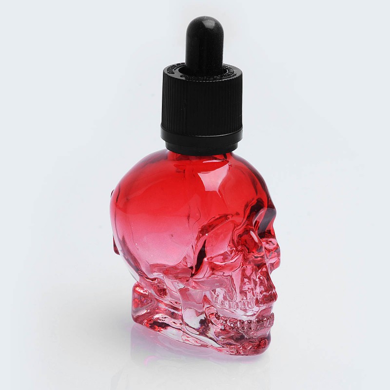 Custom Color Black Plastic Dropper Cap 30ml 60ml 120ml skull glass bottle