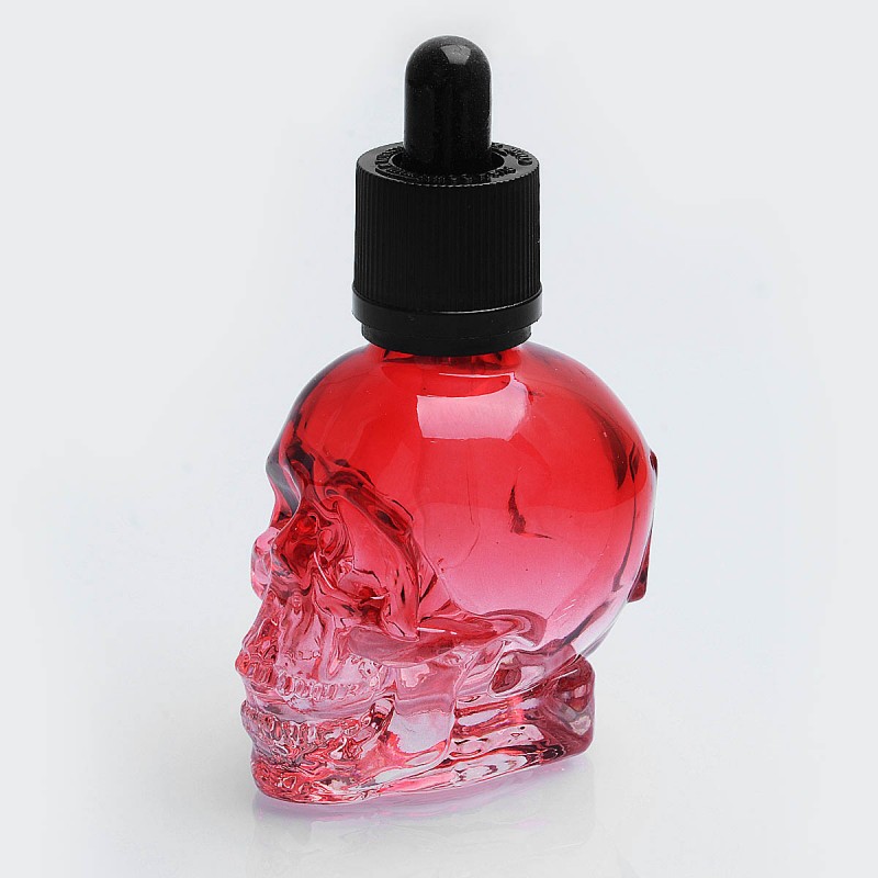 Custom Color Black Plastic Dropper Cap 30ml 60ml 120ml skull glass bottle