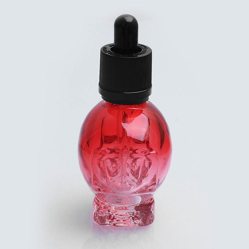 Custom Color Black Plastic Dropper Cap 30ml 60ml 120ml skull glass bottle
