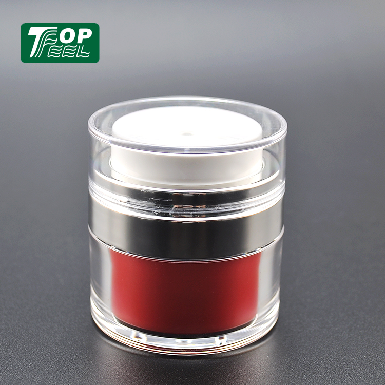 Custom Color Empty Plastic15g 30g 50g Personal Care Cosmetic Packaging Lotion Acrylic Airless Pump Cream Jar