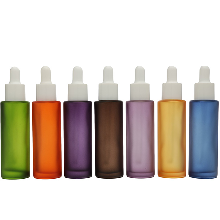 Custom Color Frosted Empty Essence Bottle Costmetic Skincare Serum Bottle Dropper Packaging For Hair Oil