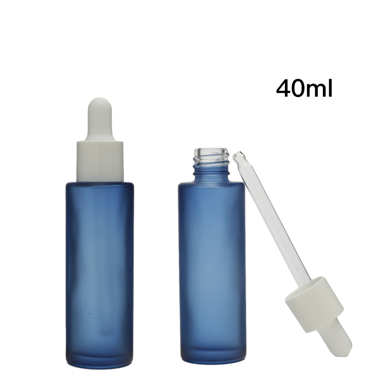 Custom Color Frosted Empty Essence Bottle Costmetic Skincare Serum Bottle Dropper Packaging For Hair Oil