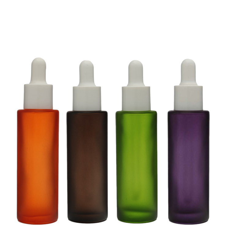 Custom Color Frosted Empty Essence Bottle Costmetic Skincare Serum Bottle Dropper Packaging For Hair Oil