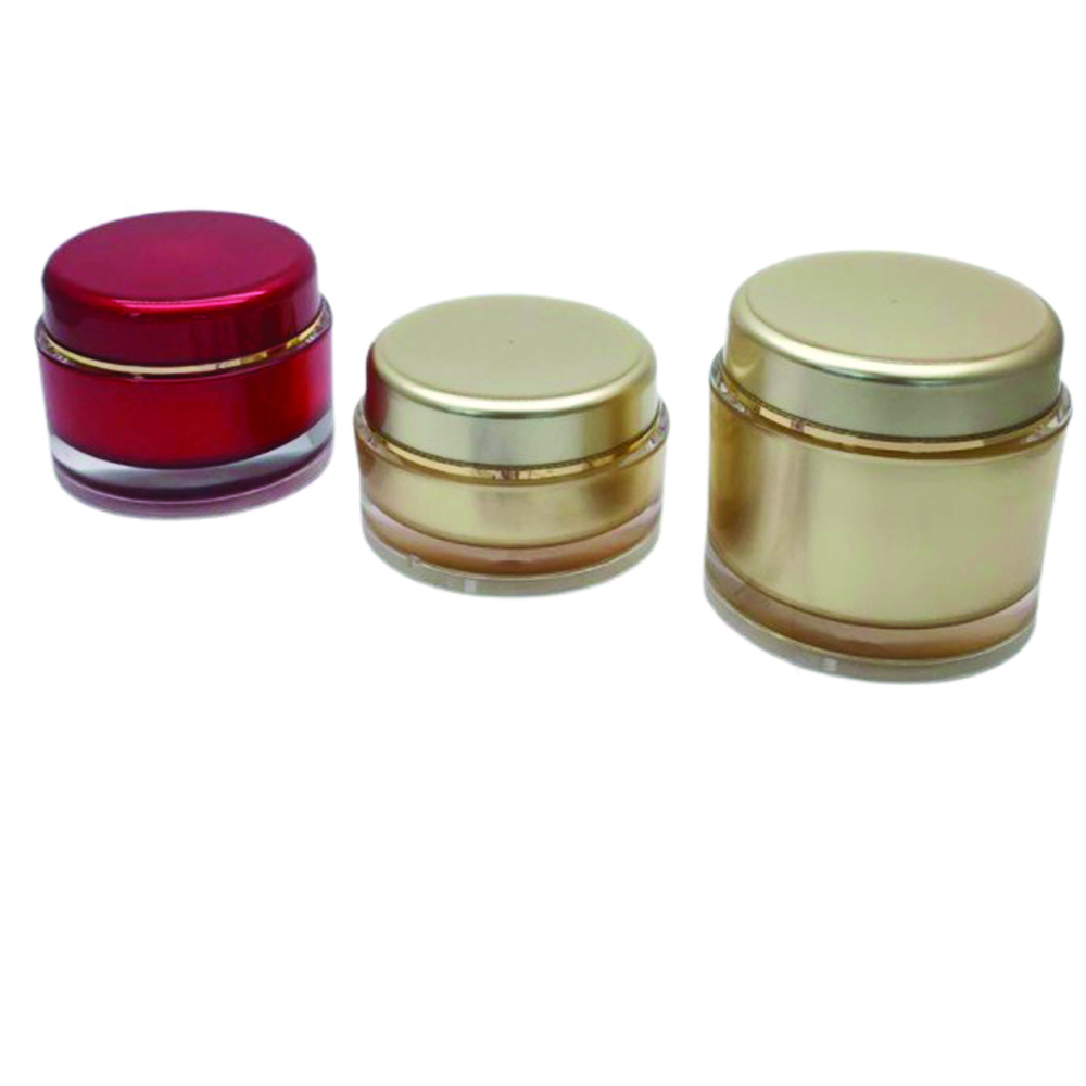 Custom Color Logo 100ml 200ml Gold  Round Acrylic Cosmetic Jar Container with Lid