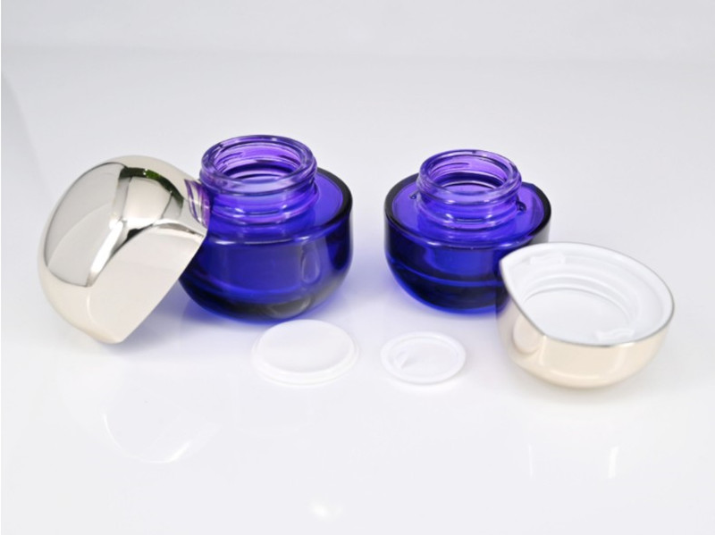 Custom Color Round Cylinder Glass Pump Bottles for Serum 40ml 100ml 120ml Unique Shape Luxury Cosmetic Packaging 30g 50g