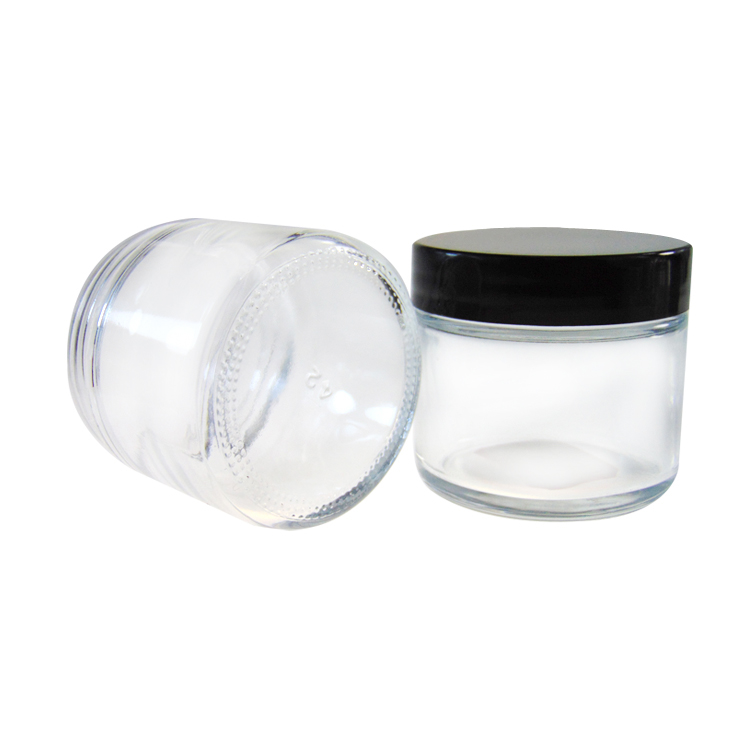 Custom Color and Size 10 50 g Clear Airtight Round Glass Face Cream Jars Luxury with Lid