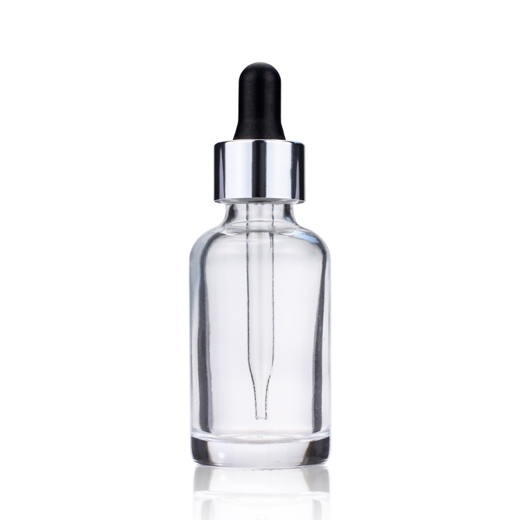 Custom Cosmetic Packaging Clear Glass Dropper Bottle for Serum Essential oil