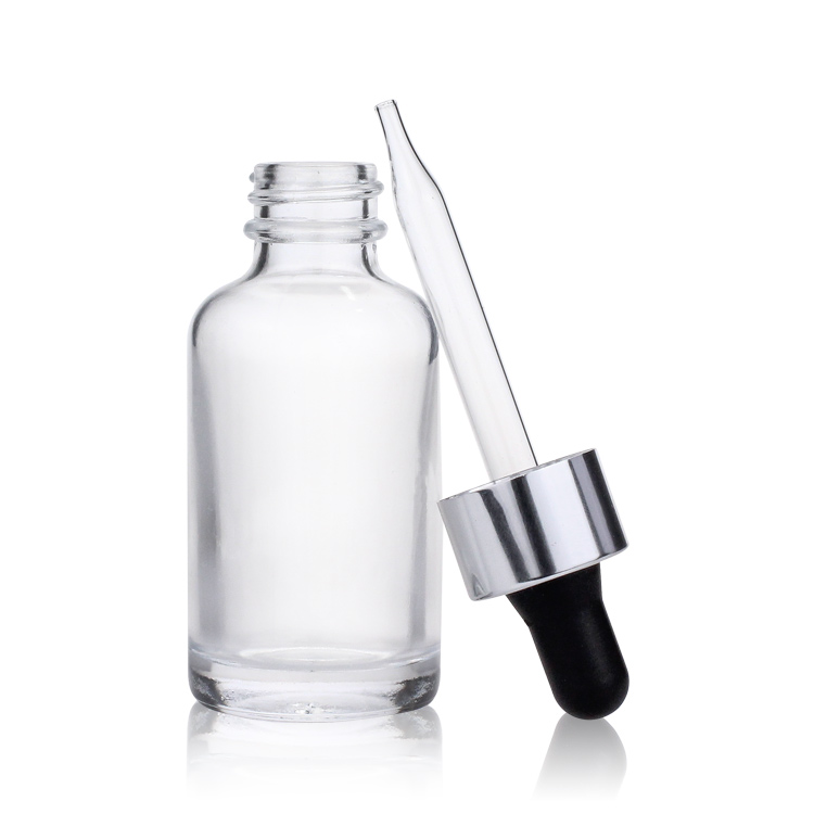 Custom Cosmetic Packaging Clear Glass Dropper Bottle for Serum Essential oil