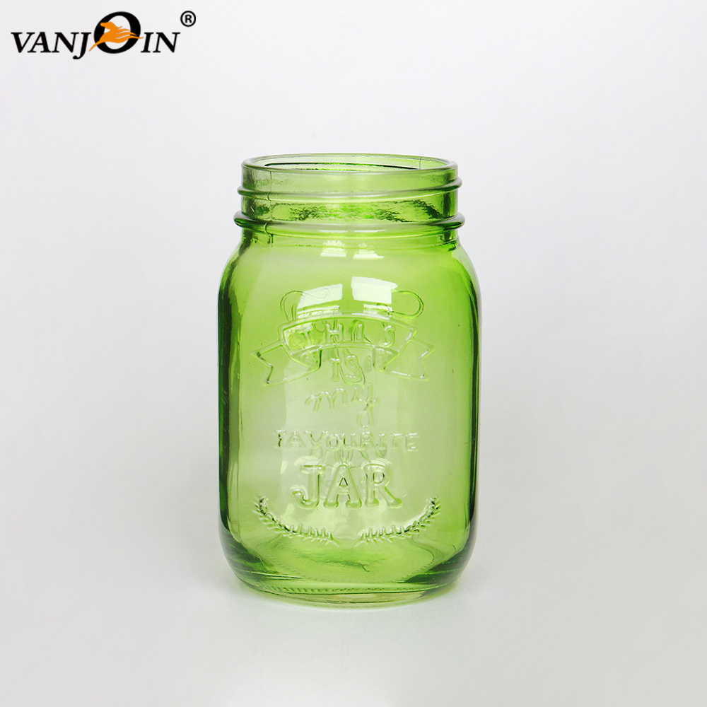 Custom Creative 300ml 420ml 480ml 600ml Colorful Square Spray Mason Jars