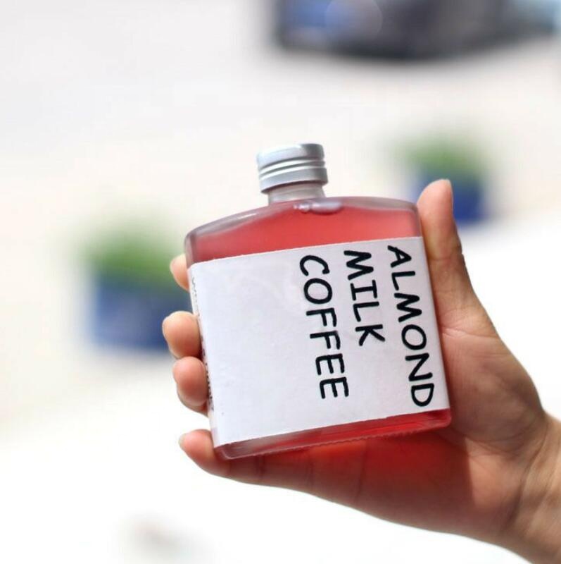 Custom Cute Clear Frosted Empty Square 200ml Cold Brew Press Coffee Juice Bottle 7OZ Beverage Drinking Milk Water Glass Bottle