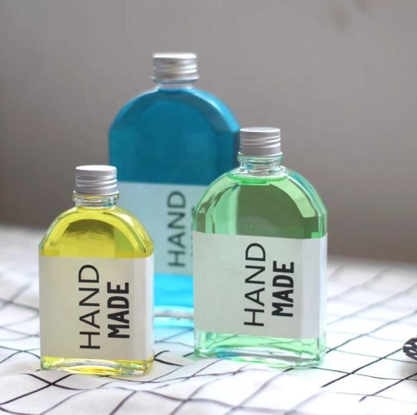 Custom Cute Clear Frosted Empty Square 200ml Cold Brew Press Coffee Juice Bottle 7OZ Beverage Drinking Milk Water Glass Bottle