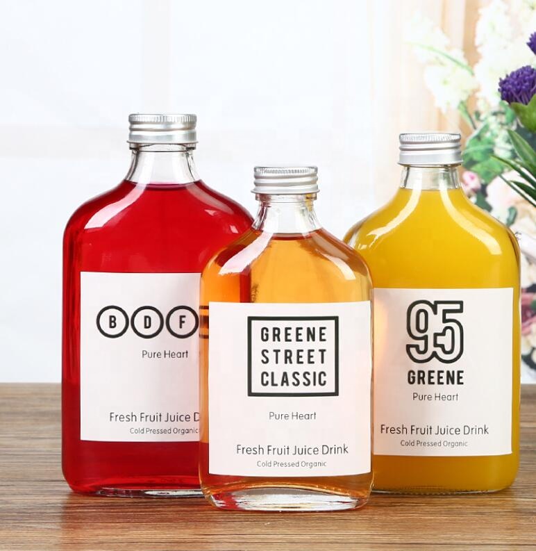 Custom Cute Clear Frosted Empty Square 200ml Cold Brew Press Coffee Juice Bottle 7OZ Beverage Drinking Milk Water Glass Bottle