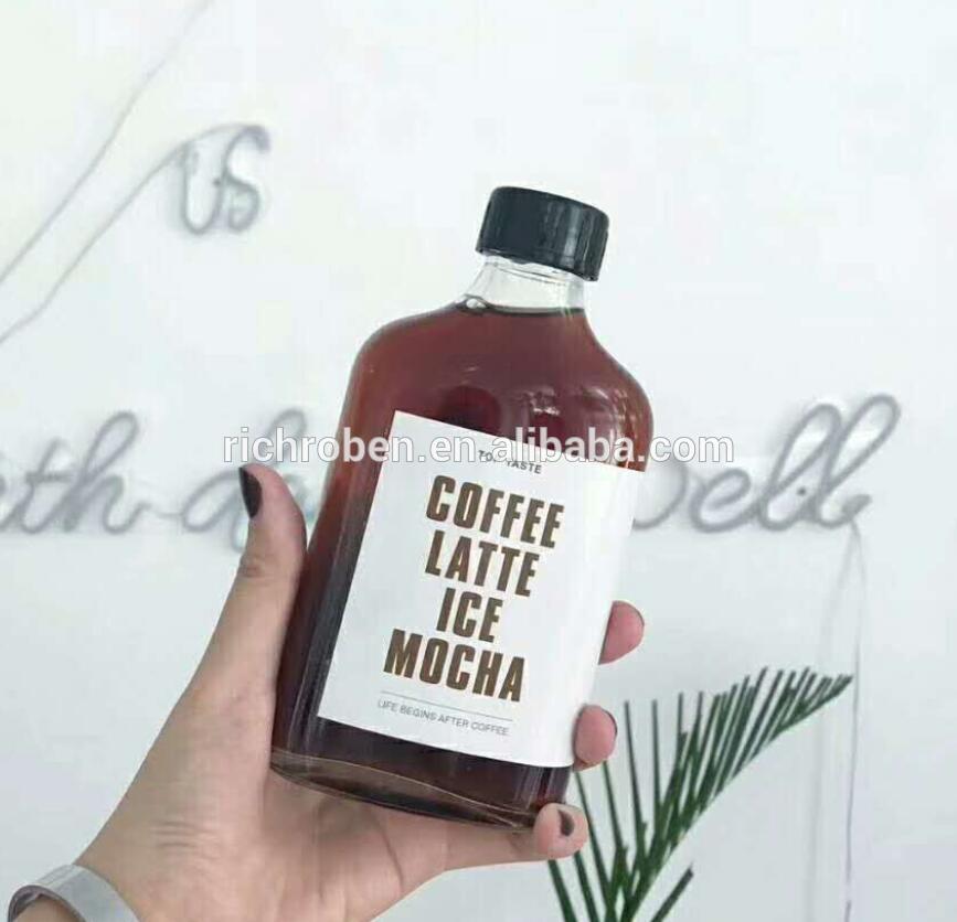 Custom Cute Clear Frosted Empty Square 200ml Cold Brew Press Coffee Juice Bottle 7OZ Beverage Drinking Milk Water Glass Bottle