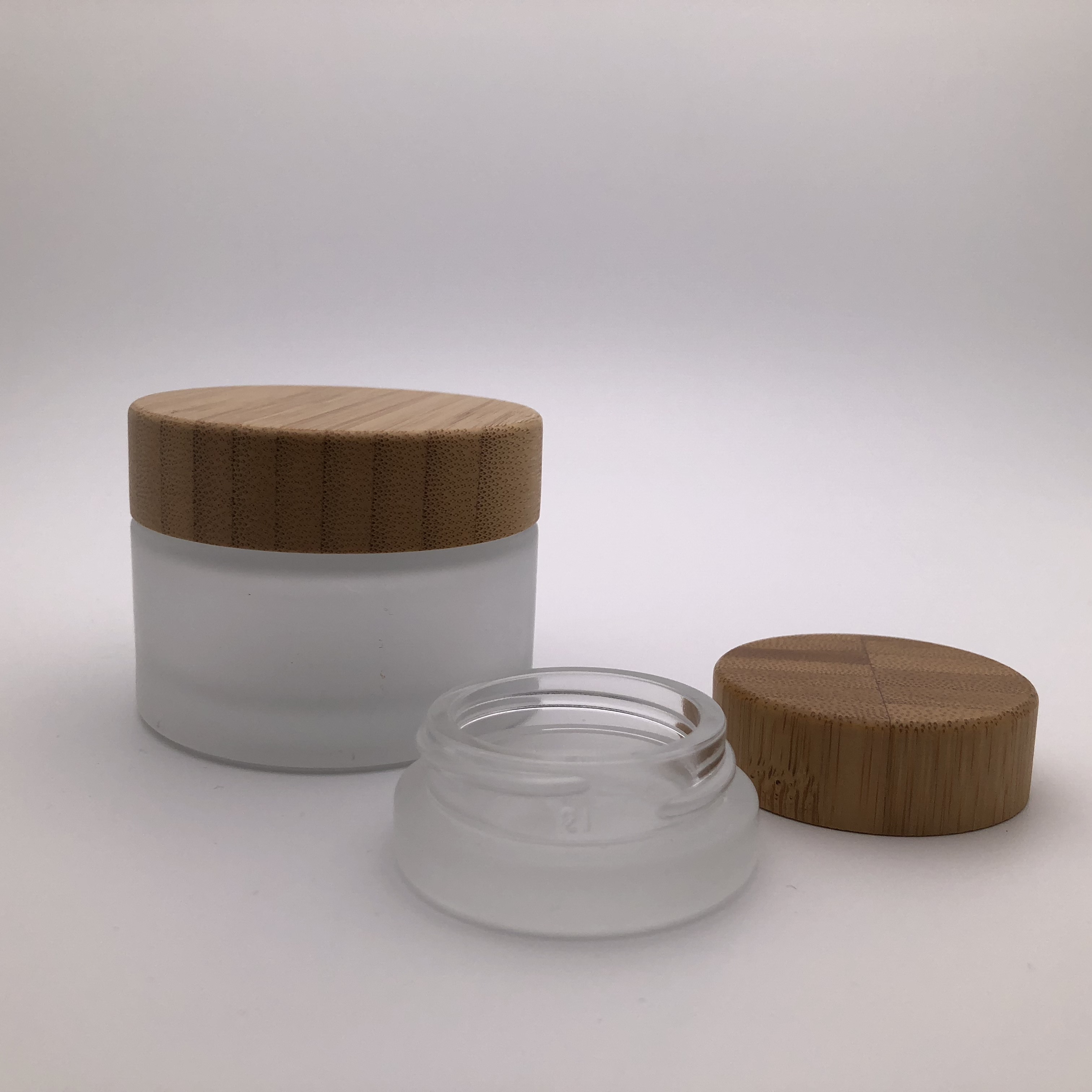 Custom Design 100g 200 ml Empty Frosted Crean Glass Jar