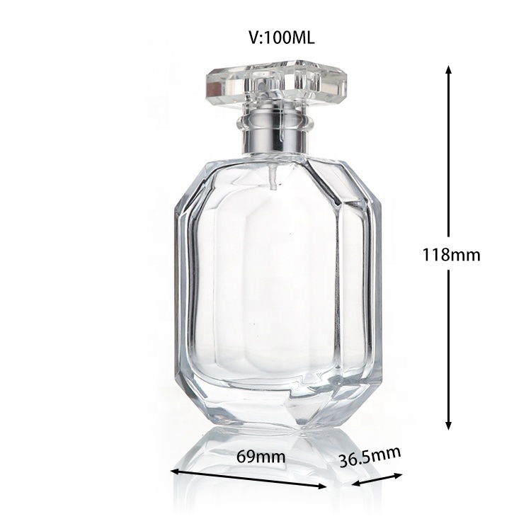 Custom Design Box 50ml 100ml Crimp Perfume Spray Bottle Glass With Spray Atomizer