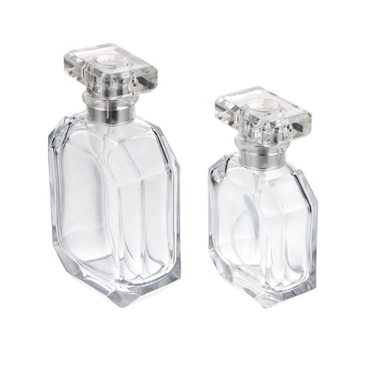 Custom Design Box 50ml 100ml Crimp Perfume Spray Bottle Glass With Spray Atomizer