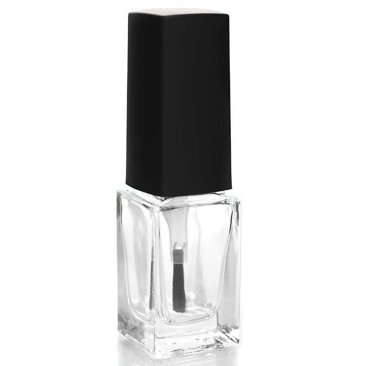 Custom Design Clear Rectangle Cosmetic Packaging Vial Empty 8ml Luxury Nail Polish Glass Bottle
