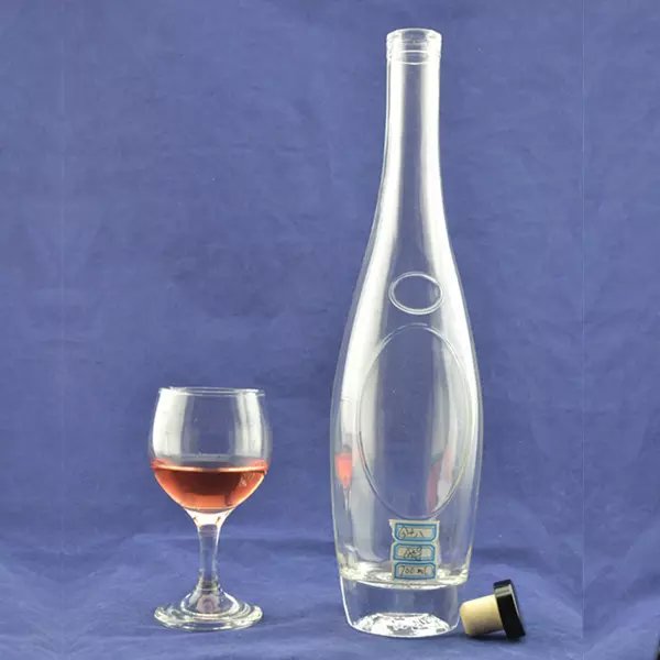 Custom Design Clear Round 750ml Vodka Glass Bottle