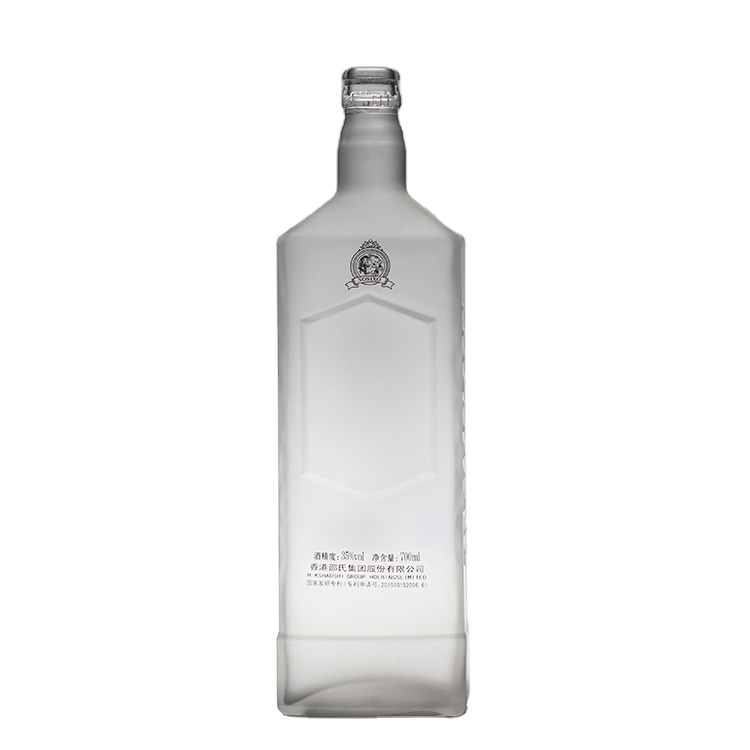 Custom Design Clear Round 750ml Vodka Glass Bottle