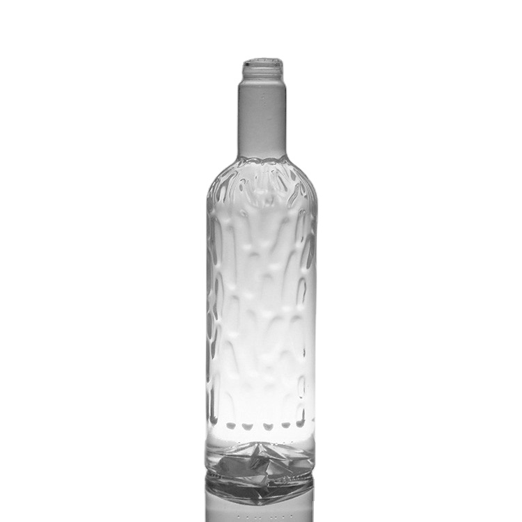 Custom Design Clear Round 750ml Vodka Glass Bottle