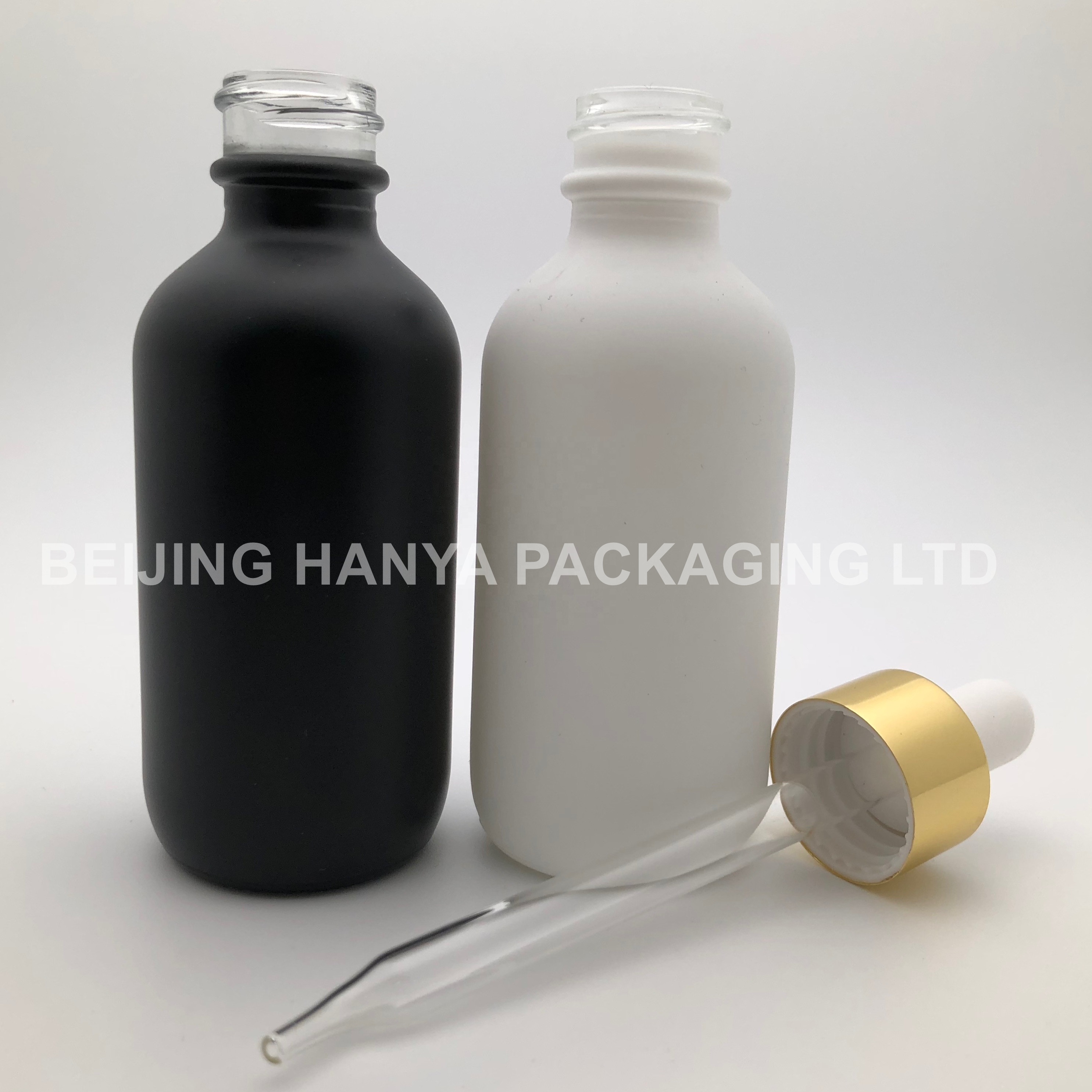 Custom Design Colored Boston Round Glass Bottle With Dropper 30ml