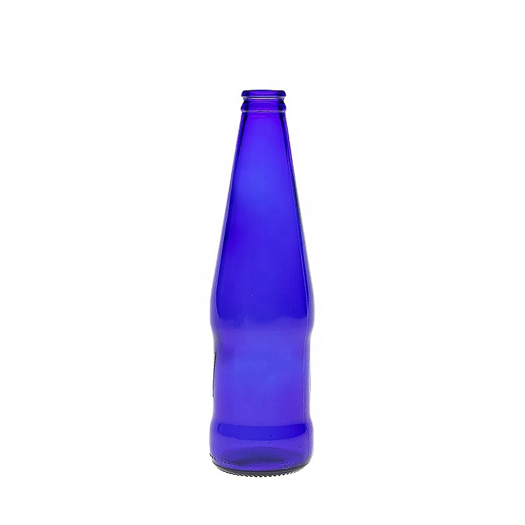 Custom Design Logo 330ml Beer Wine Bottles Cobalt Blue Glass Juice Soda Water Drinking Bottle Wholesale