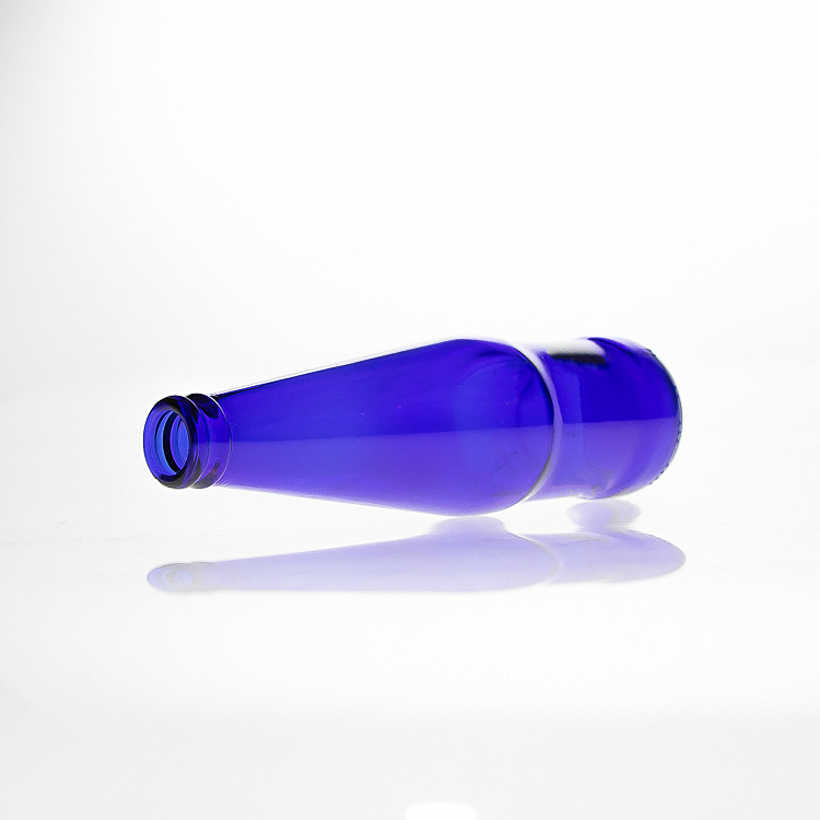 Custom Design Logo 330ml Beer Wine Bottles Cobalt Blue Glass Juice Soda Water Drinking Bottle Wholesale