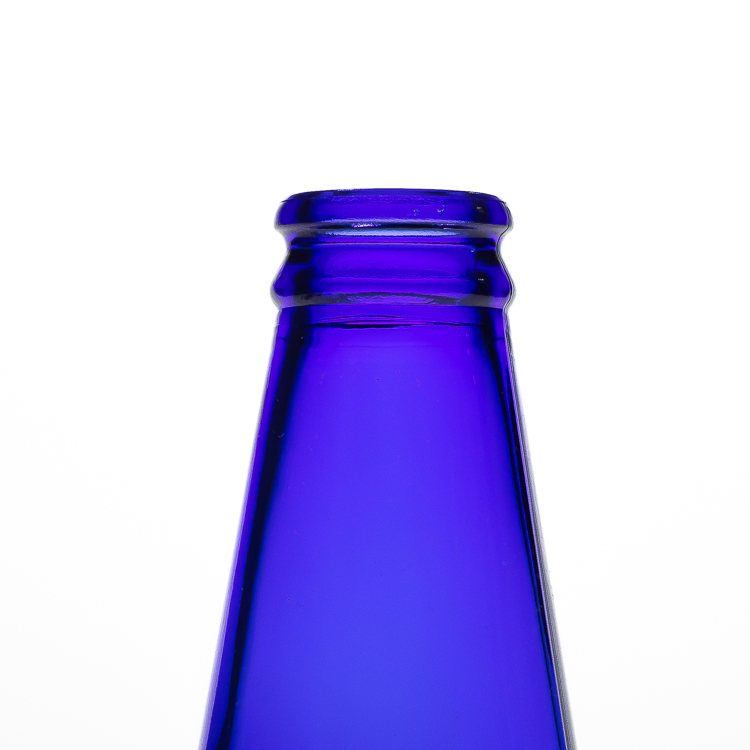 Custom Design Logo 330ml Beer Wine Bottles Cobalt Blue Glass Juice Soda Water Drinking Bottle Wholesale